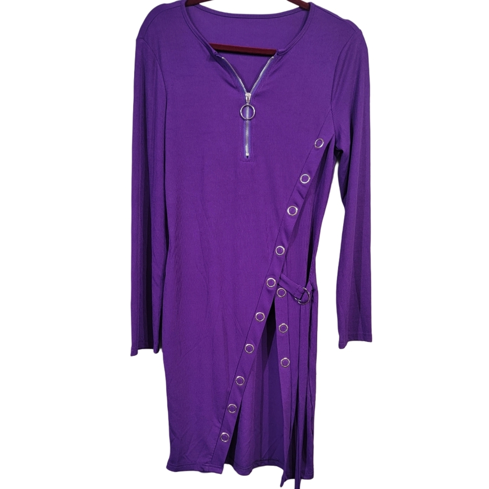 Medium Purple Long sleeve Tunic/Robe With Side Tie